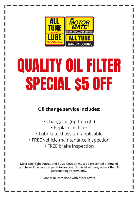 Oil Filter Coupon - All Tune and Lube
